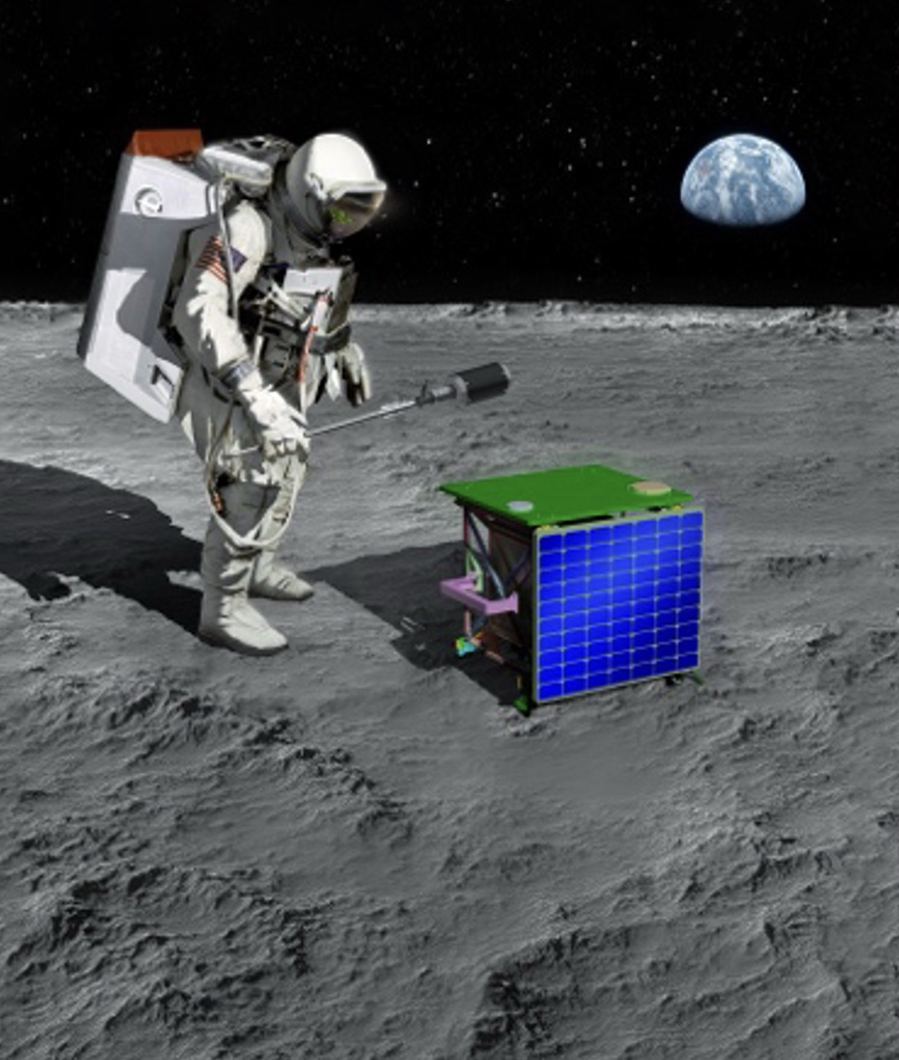 NASAアルテミス4で、宇宙飛行士が実施する月面探査装置として小型震源